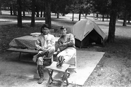 Sean and Chris during "Senior Week" camping down at Osage Beach, MO. 1992